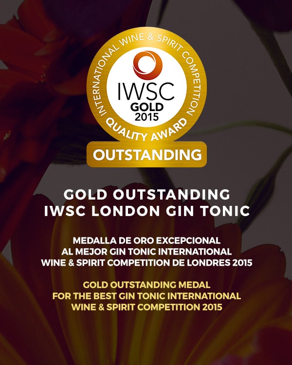 Medalla gold outstanding IWSC London gin tonic